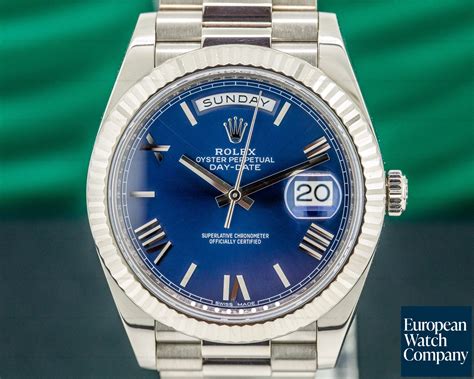 buky rolex day-date presidential white gold with blue dial|Rolex oyster watch white gold.